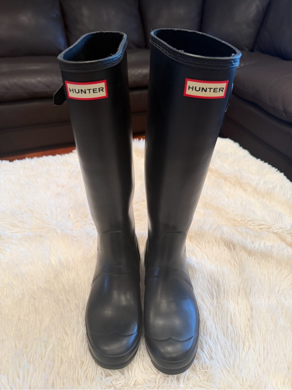 Hunter Black Original Tall Matte Rain Boots